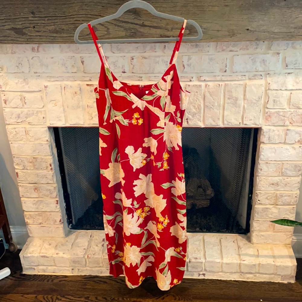 Amuse Society red floral dress, size medium